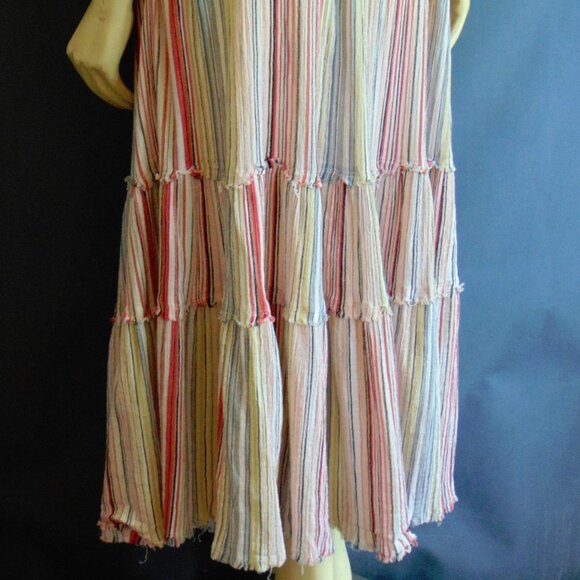 John Mark 100% Cotton Multi-Colored Striped Elastic Waist Maxi Skirt L - Picture 5 of 8